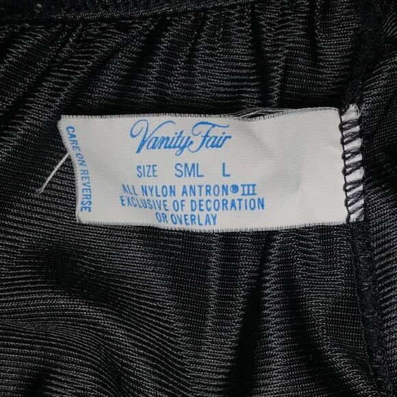 Vintage Vanity Fair 90s Grunge Black Whimsigoth Low Rise Midi Slip Skirt / Sm - Picture 5 of 5